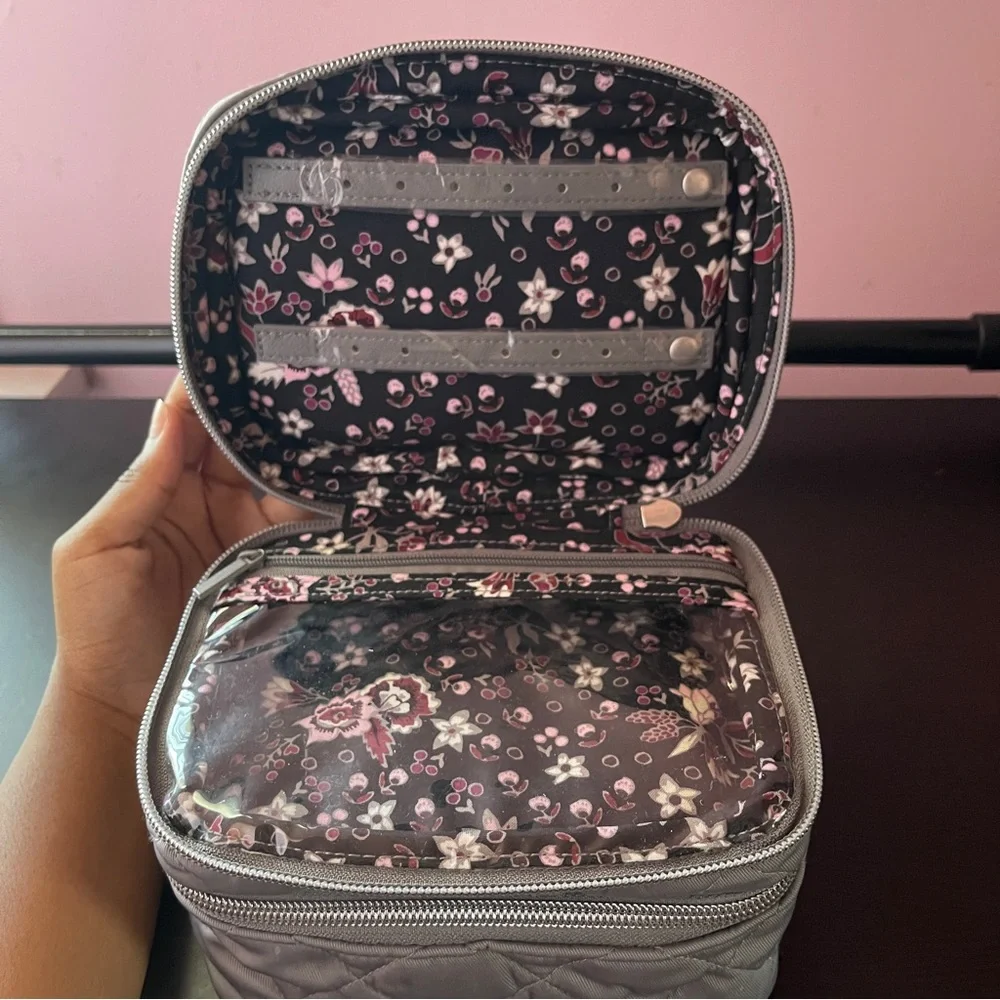 Vera Bradley Grey Quilted Cosmetic Travel Bag